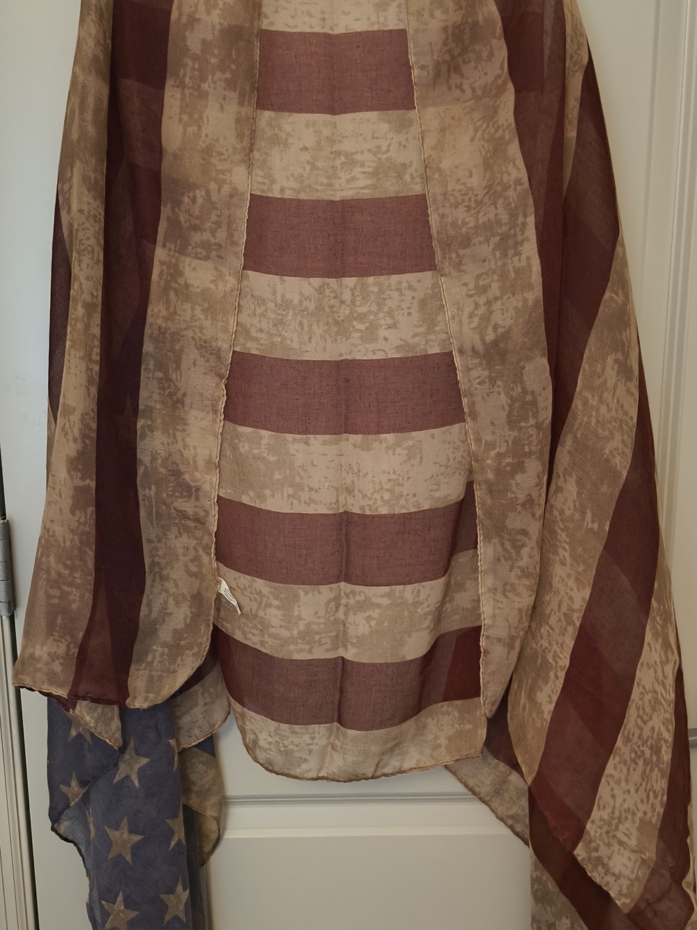 Disstressed American Flag Print Vest or Draped Kimono Cardigan